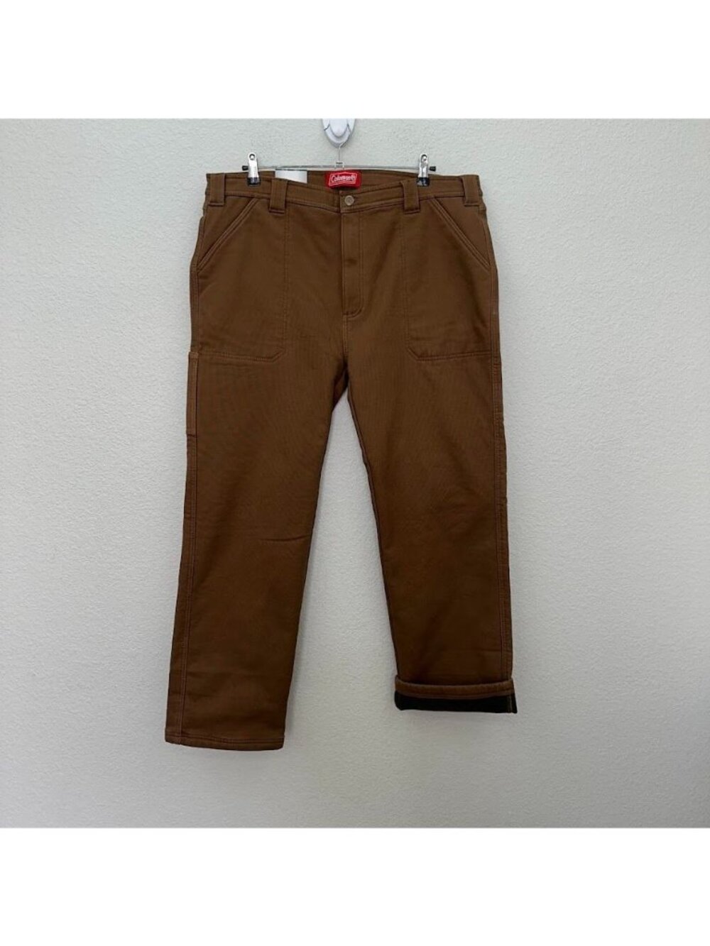Coleman Caramel Fleece Lined Tear Resistant Stretch Work Pants Mens Sz 40x32 NEW